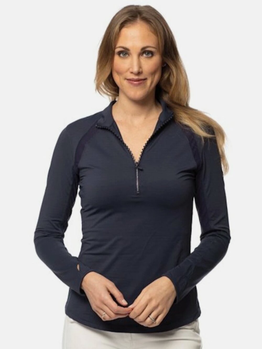 Goode Rider Epic Long Sleeve Show Shirt - Navy with Diamonds XS - NWT